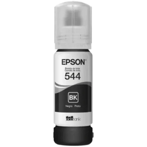 Epson black ink bottle with 'BK' on the label and a cap on top.