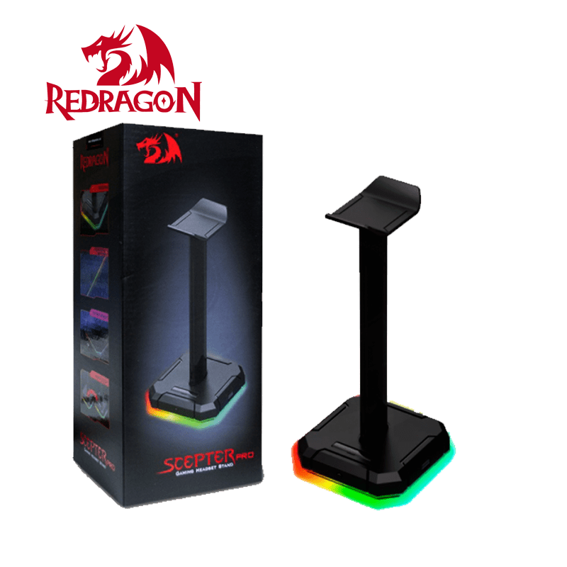 Soporte para Audifonos Gaming Redragon HA300 Scepter Pro RGB Negro