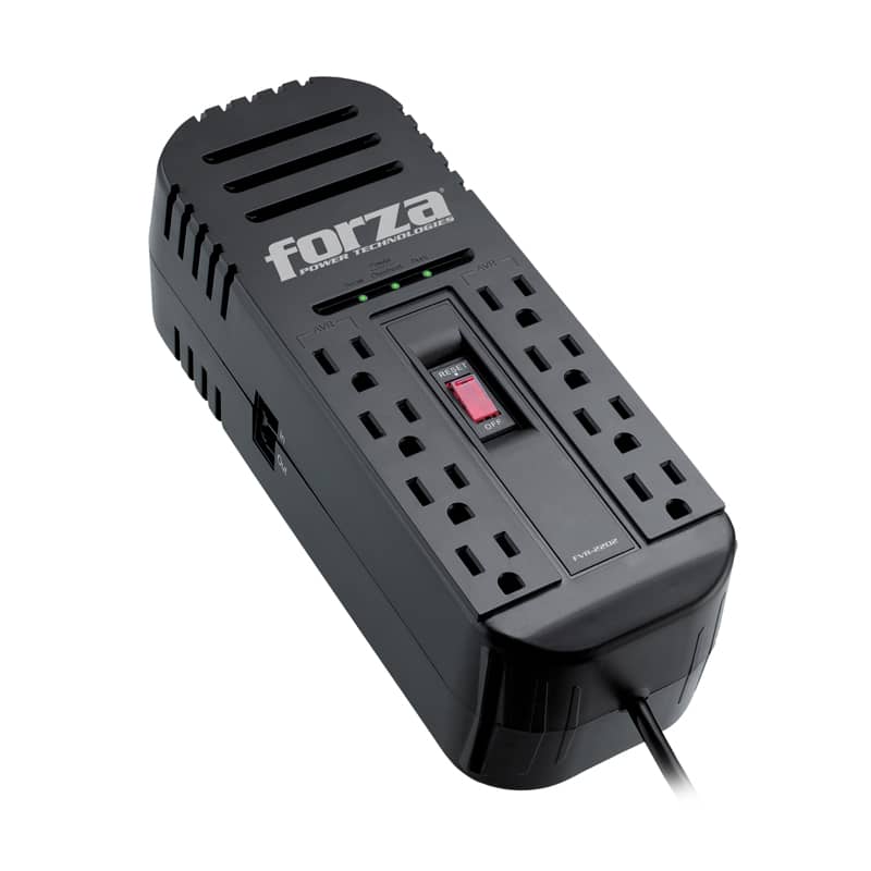 Regulador de voltaje 1800w, 2 tomas, rj11, 50/60h