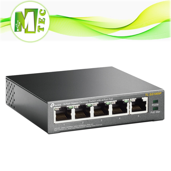 Tp-link Tl-sg1005P Switch 5 Puertos Gigabit con 4 puertos POE