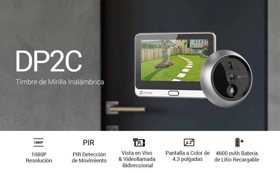 Pulsador de Timbre de Mirilla Inalámbrico Full HD 1080P - Ezviz