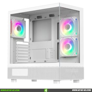 Segotep Endura Pro+ Blanco Case Gamer Vidrio Templado 3 Fans