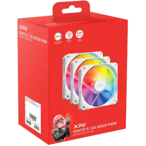 Xpg Vento R 120 ARGB White PWM Kit 3 Fans Invertido | MTEC Xpg Vento R 120 ARGB White PWM Kit 3 Fans Invertido