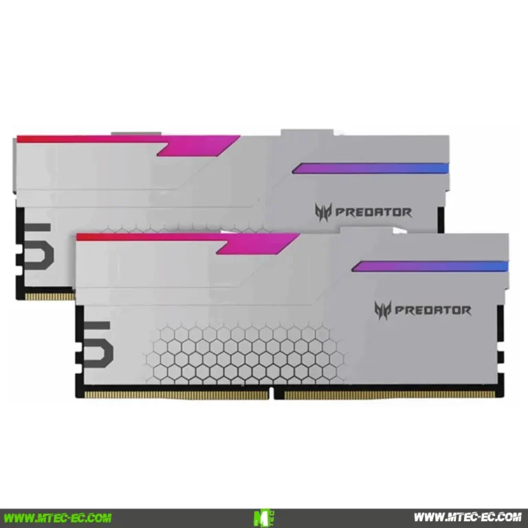 Mtec-Predator-Hermes-Silver-2-x-16gb | MTEC Predator Hermes DDR5 RGB Kit 32GB (2x16GB) 6400Mhz Silver