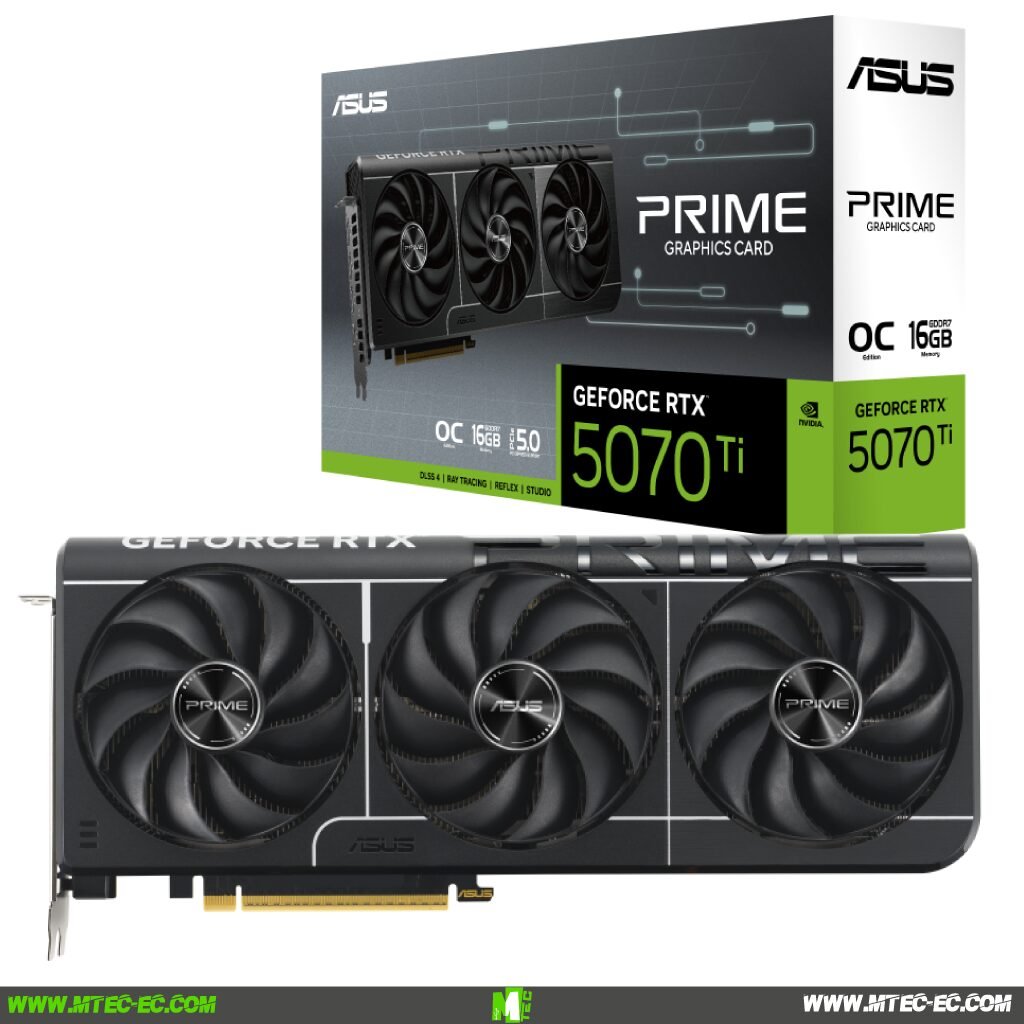 Asus Prime RTX 5070 TI OC 16GB GDDR7 Tarjeta de Video | MTEC