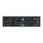 Panel trasero de la Asus TUF B850M-Plus WIFI con puertos USB, HDMI y conectores de red