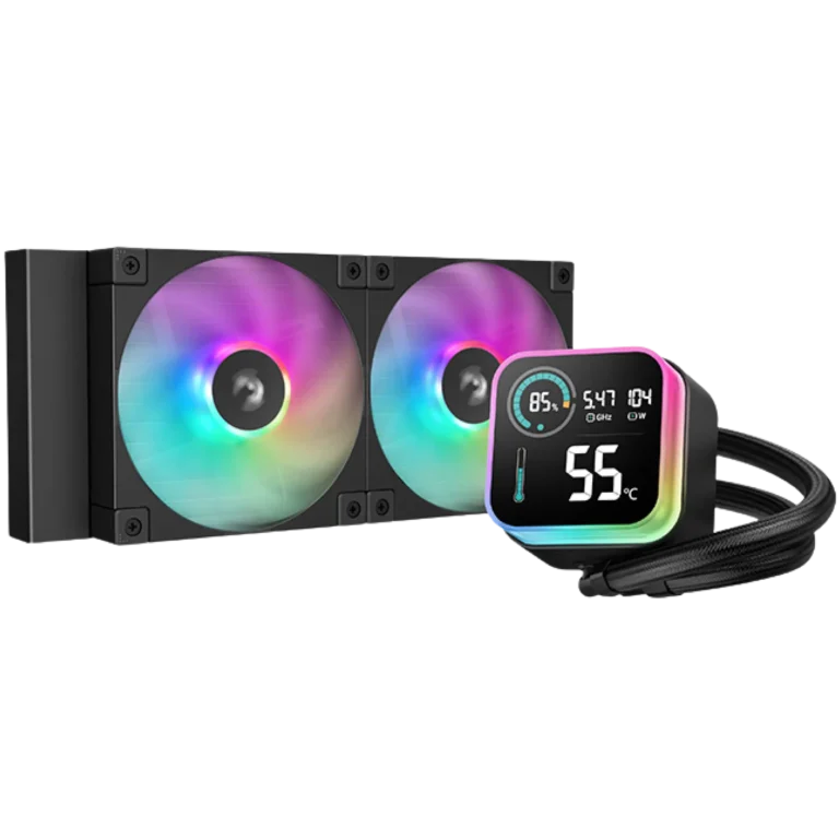 Deepcool LQ240 Black Enfriamiento Líquido AIO 240mm Pantalla LCD Informativa ARGB