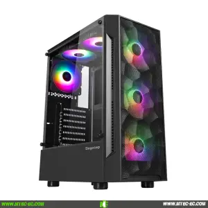 MTEC_SEGOTEP_FLEXI_I_BLACK | MTEC Segotep Flexi I Case Gamer con 4 Ventiladores ARGB, Panel de Vidrio Templado y Alto Flujo de Aire"