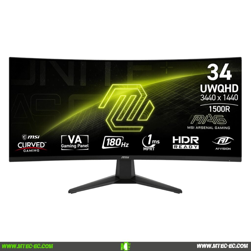 MTEC_MSI_MAG_346CQ_MONITOR_0 | MTEC Msi MAG 346CQ Monitor 34" Curvo UWQHD 1440P 180Hz