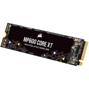 MP600 CORE XT M.2 NVMe PCIe Gen4 x4 SSD angled with edge connector visible.