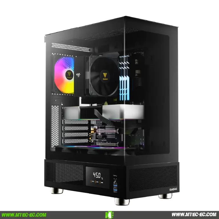 Gamdias ATLAS E1 3 Fan Case Gamer Diseño Panorámico tienda gamer