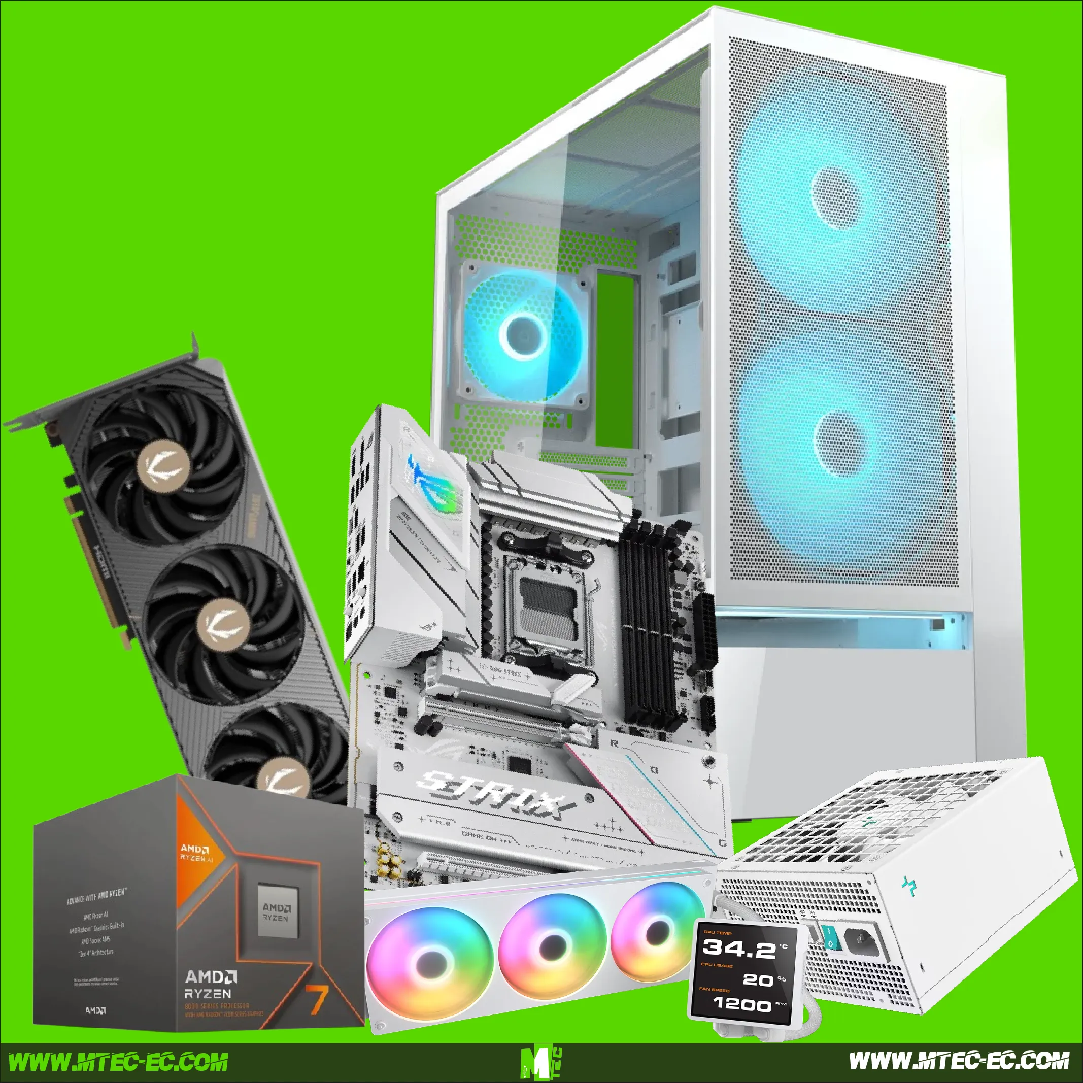 Mtec PC Rainbow Beast Ryzen 7 9700X 32GB 1TB RTX 5070-2 | MTEC Mtec PC Rainbow Beast Ryzen 7 9700X 16GB 1TB RTX 5070