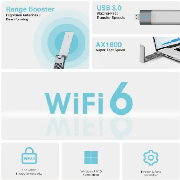 TP-Link Archer TX20UH AX1800 Adaptador Wifi 6 USB Tienda gamer