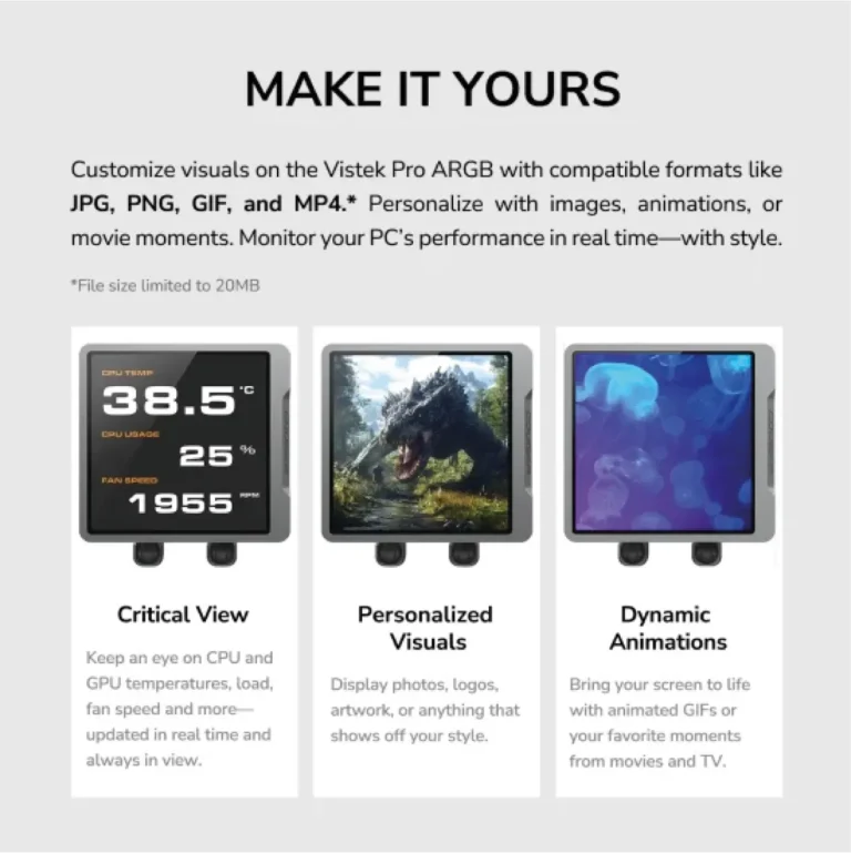 Cougar Poseidon Vistek Pro ARGB 360 Pantalla LCD Wh