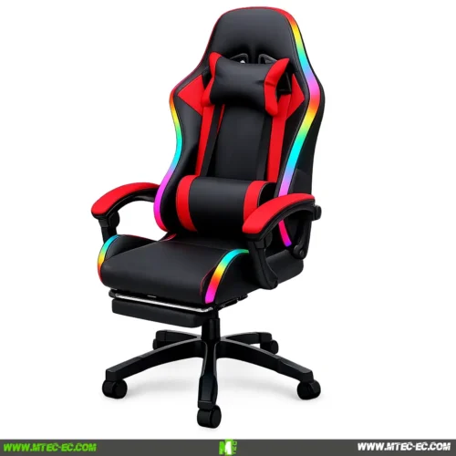 Potenzza FH0037 Silla Gamer RGB Ajustable Negro/Rojo