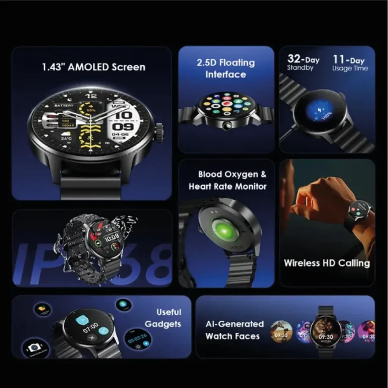 Oraimo OSW-830 Black Smartwatch Amoled