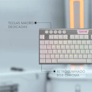 Redragon Horus K618 RGB White Teclado Mecánico 3 en 1