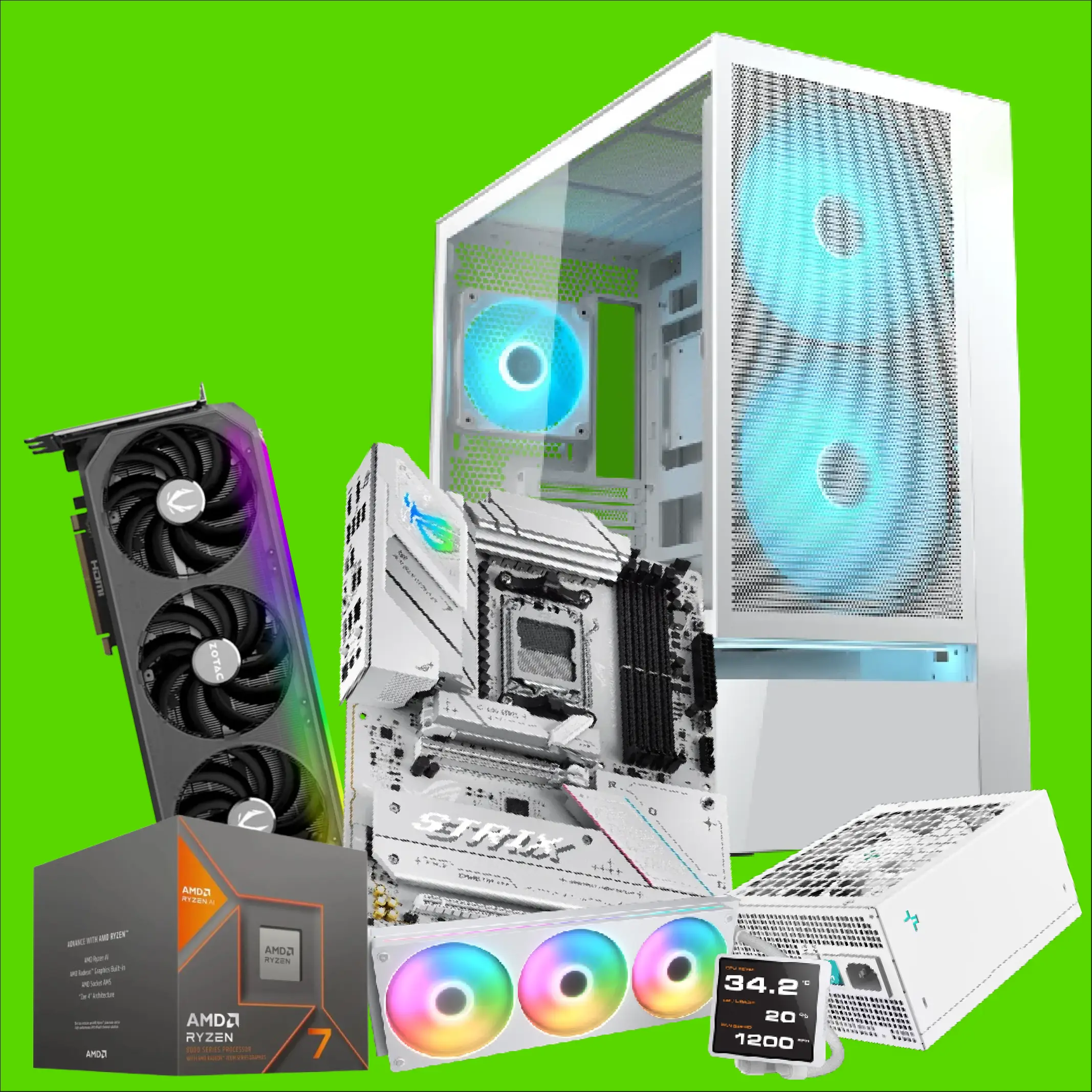 Mtec PC Rainbow Beast Gold Ryzen 7 9700X 32GB 1TB RTX 5080 | MTEC Mtec PC Rainbow Beast Gold Ryzen 7 9700X 32GB 1TB RTX 5080