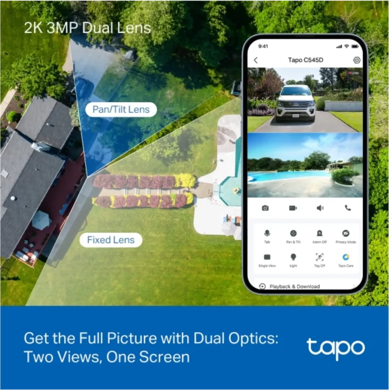 TP-LINK TAPO C545D CAMARA DE SEGURIDAD LENTE DUAL 2K 360 GRADOS
