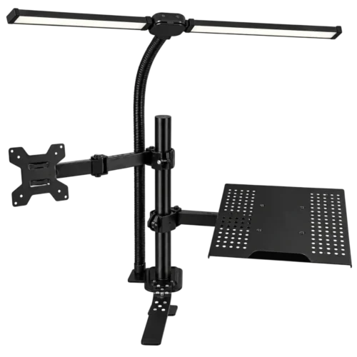 Mtec-Nitron-Soporte-laptop-monitor-con-luz-articulada | MTEC Nitron MT025N Soporte Laptop y Monitor con Lampara
