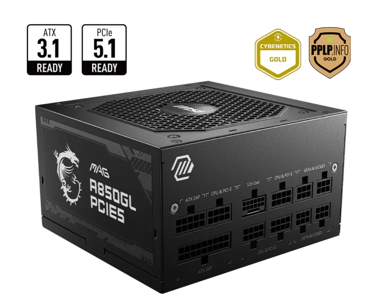 MSI MAG A850GL PCIE5 Fuente de Poder 850W 80+ Gold